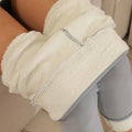 Ultra thick imitation lamb cashmere artificial velvet leggings, winter plush thickened high waisted long pants, warm pants