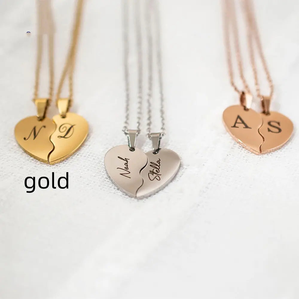 Personalized Stainless Steel Heart-shaped Necklace-personalized necklace