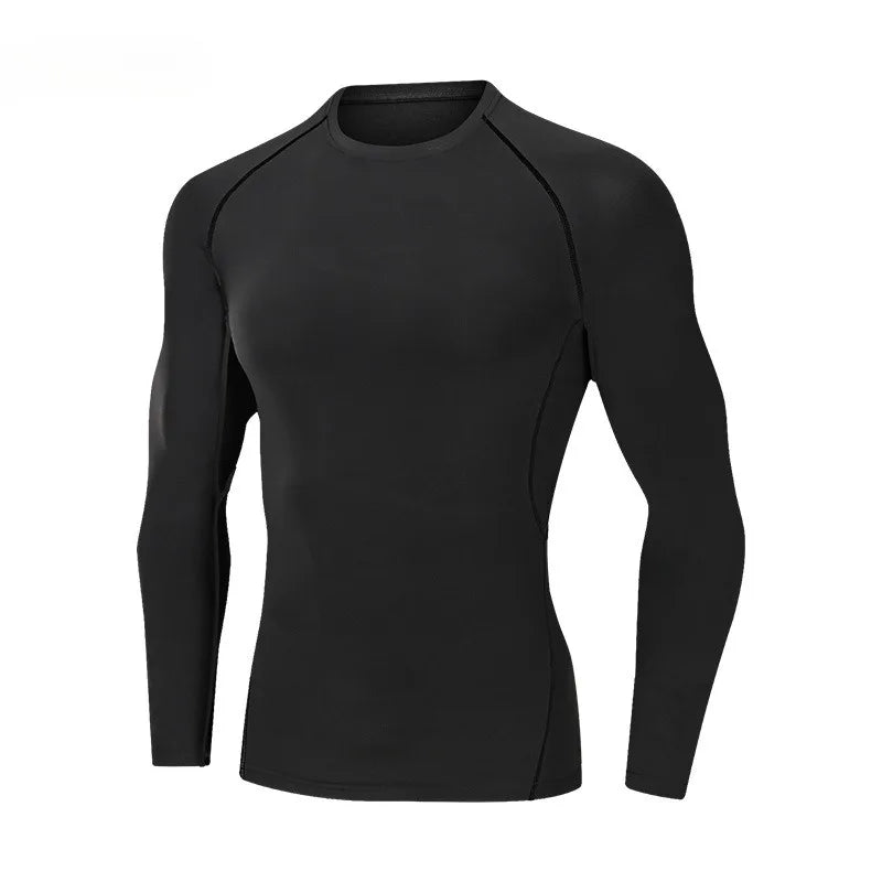 Men's quick drying long sleeved sports top, comfortable tight fitting clothes for sports yoga, football training, basketball
