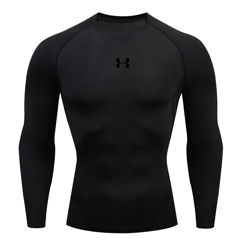 Men's Long Sleeve Compression Shirt, Running Gym Fitness T-Shirt, Athletic Sweatshirt Tops