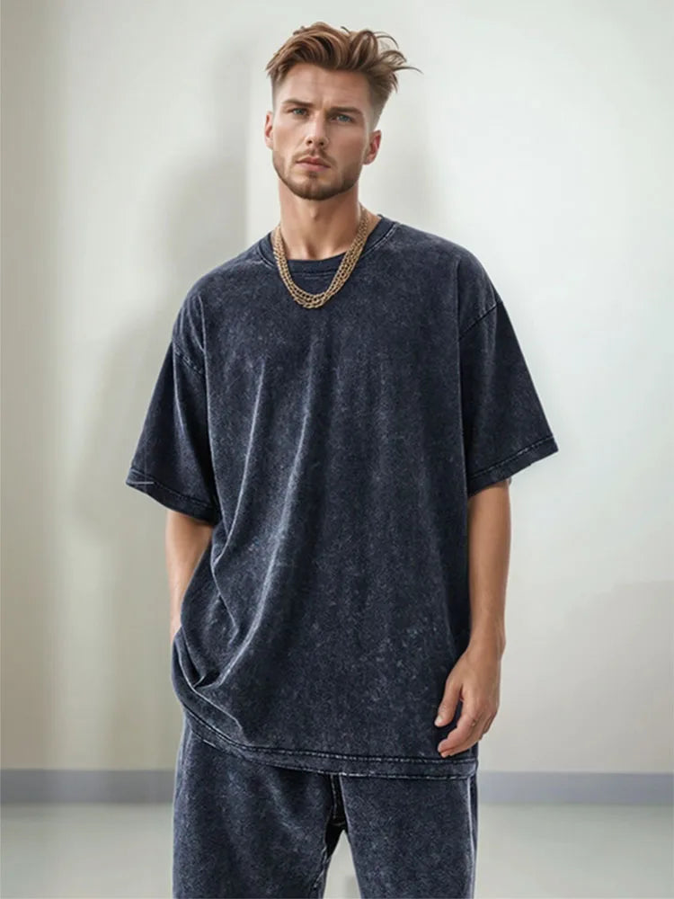 2025 Vintage Washed T-Shirts Street Hip Hop Retro Punk T Shirt women Harajuku Casual Cotton Short Sleeve Acid Wash TShirts top