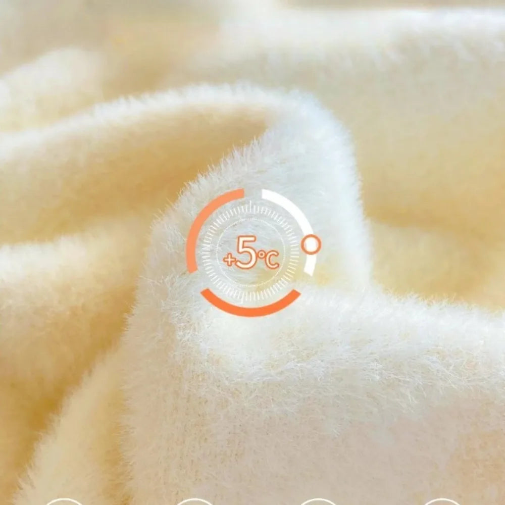 Women's Turtleneck Sweater Winter 2025 Retro with Velvet Lining Thickened Inner Wear Thermal Knitting Bottoming Shirt Pullovers