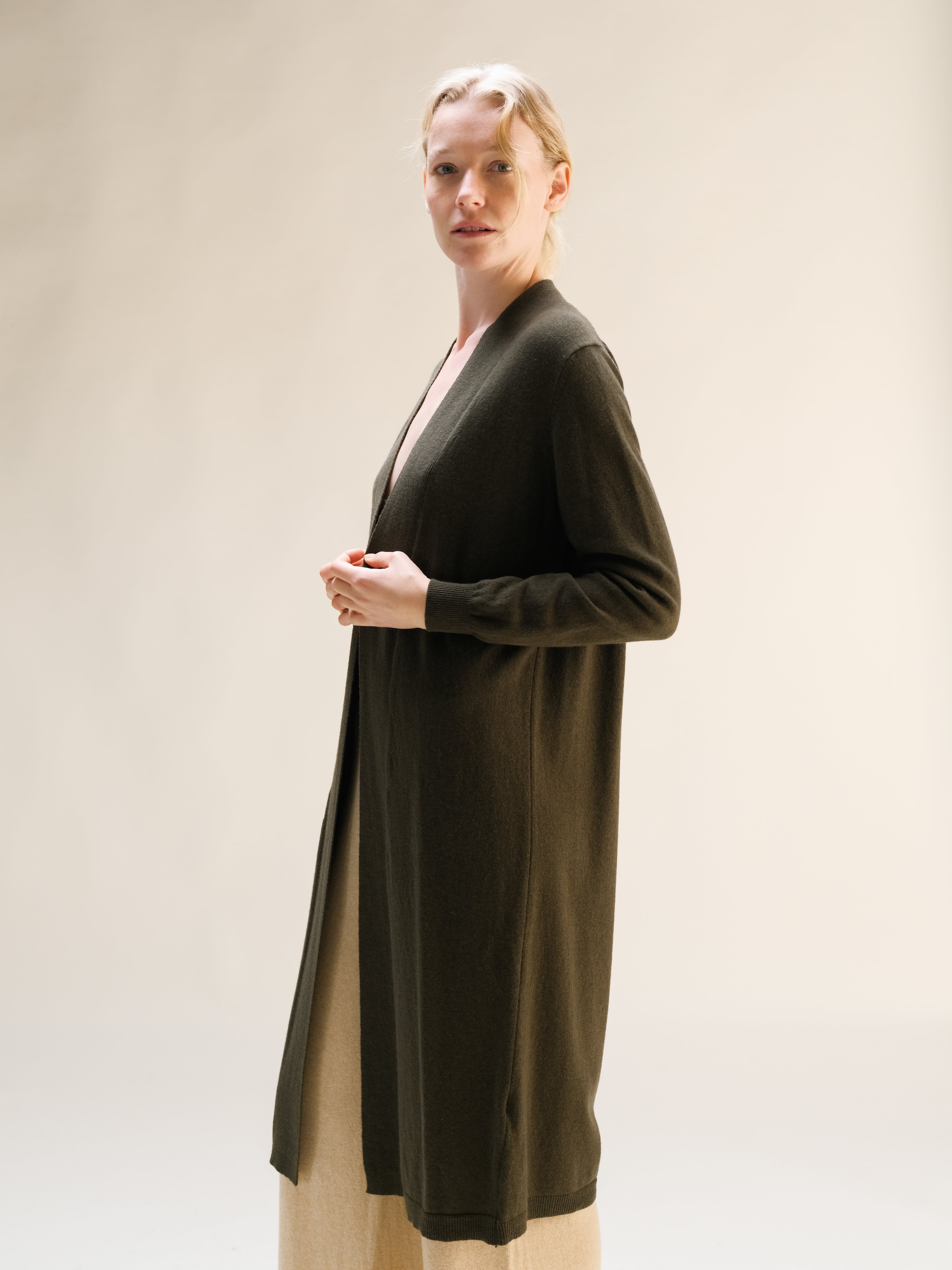 Cashmere Mix Long Cardigan-5