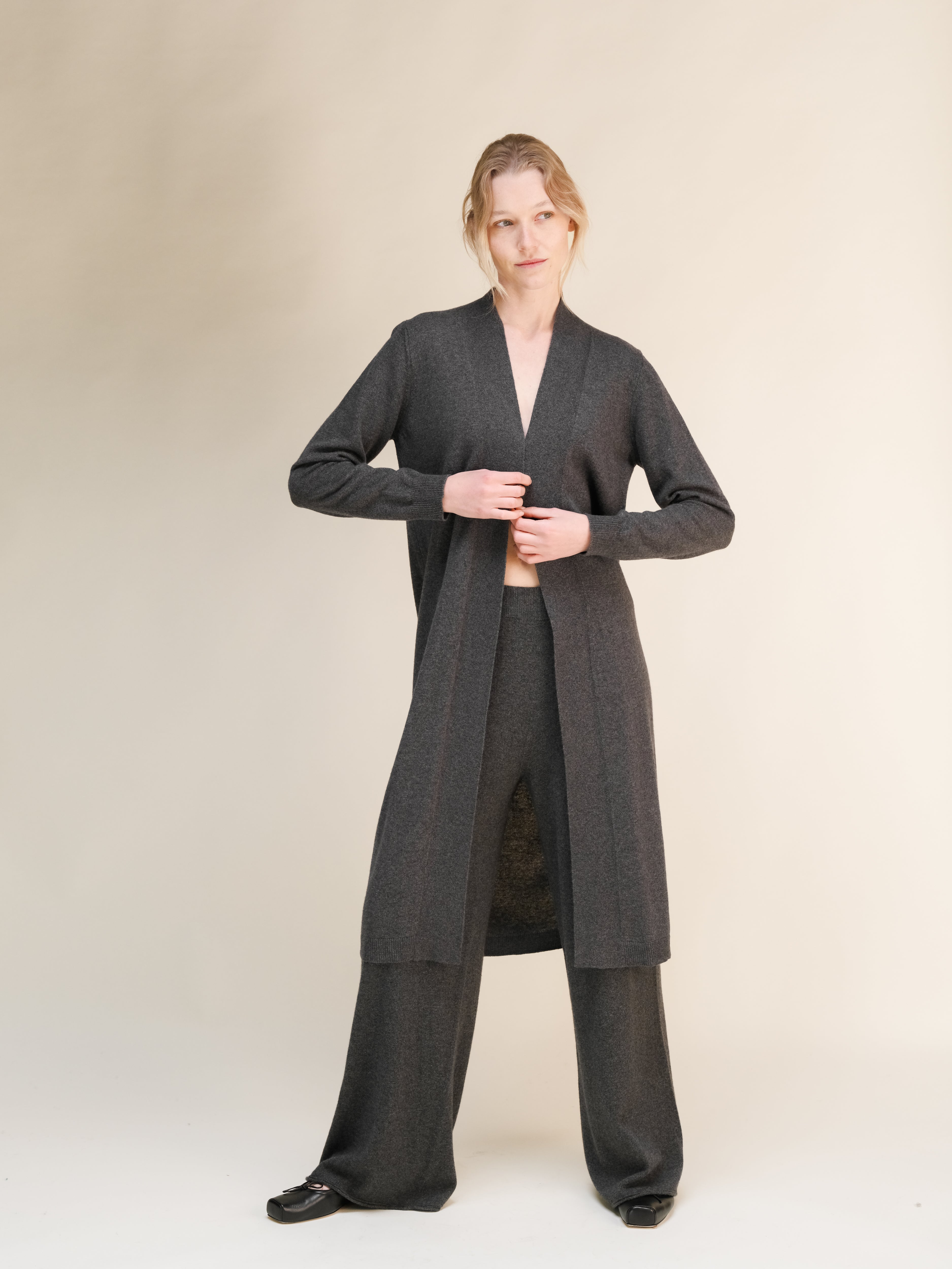 Cashmere Mix Long Cardigan-2