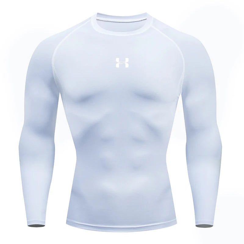 Men's Long Sleeve Compression Shirt, Running Gym Fitness T-Shirt, Athletic Sweatshirt Tops