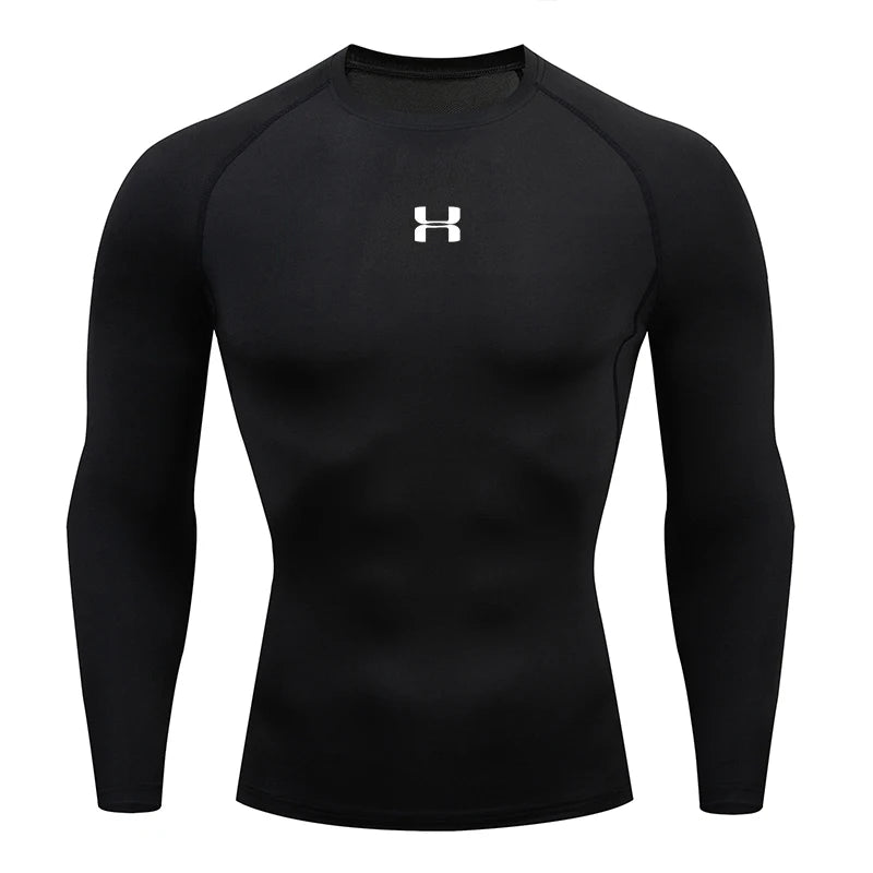 Men's Long Sleeve Compression Shirt, Running Gym Fitness T-Shirt, Athletic Sweatshirt Tops